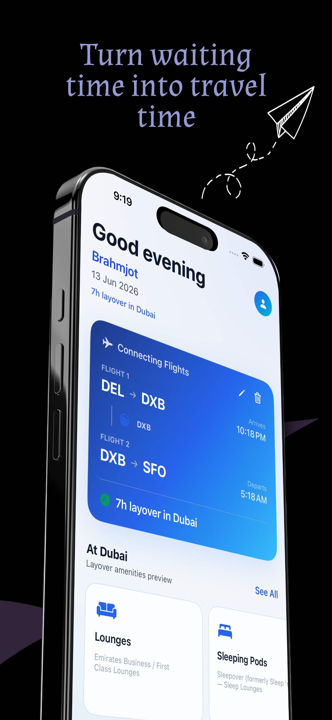 LayoverBuddy app preview